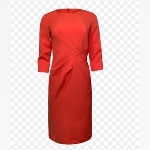 BRAND NEW St. John deep coral sheath dress - size 12 with tags